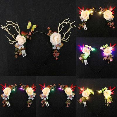 Korean Style Hair Accessories Photo Props Christmas Hair Hoop Elk Ears Headband Glowing Headband Fairy Deer Ear Women Hair Wear