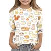 Kinder Tierdruck Rundhals Dreiviertelarm Lässiges T-Shirt Weicher Bequemer Stoff Geeignet für den Alltag und Spielzeit