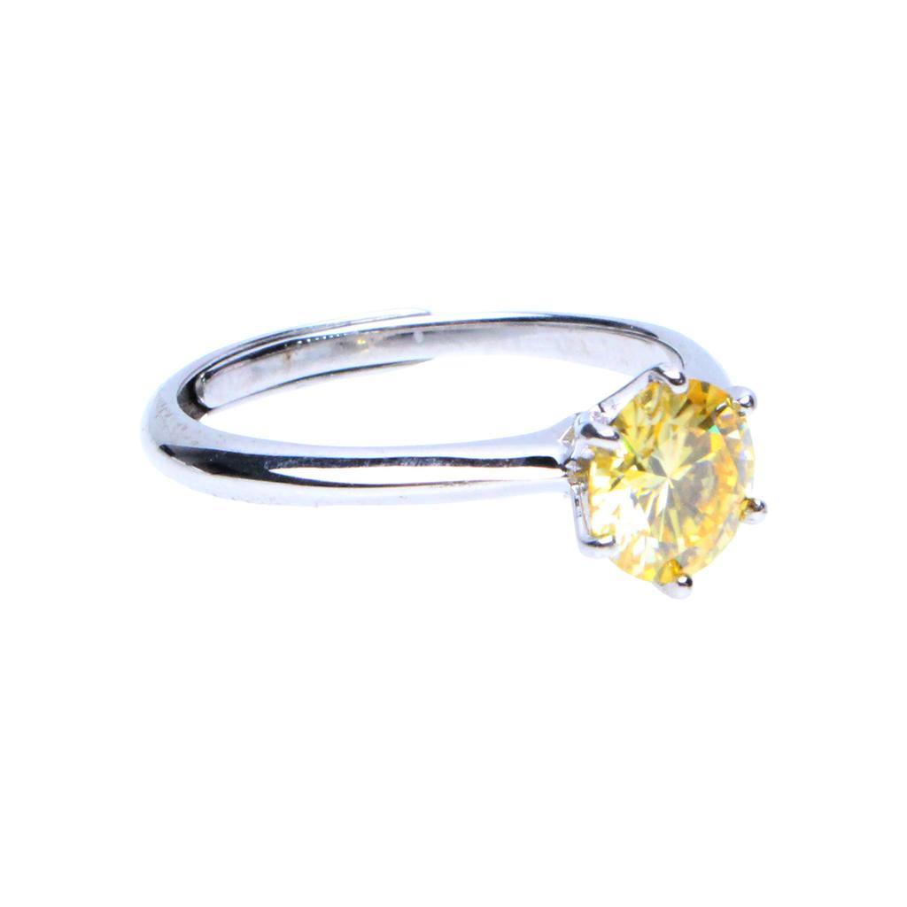 Bien Vetu Yellow Moissanite Ring 1 Carat Simple 121