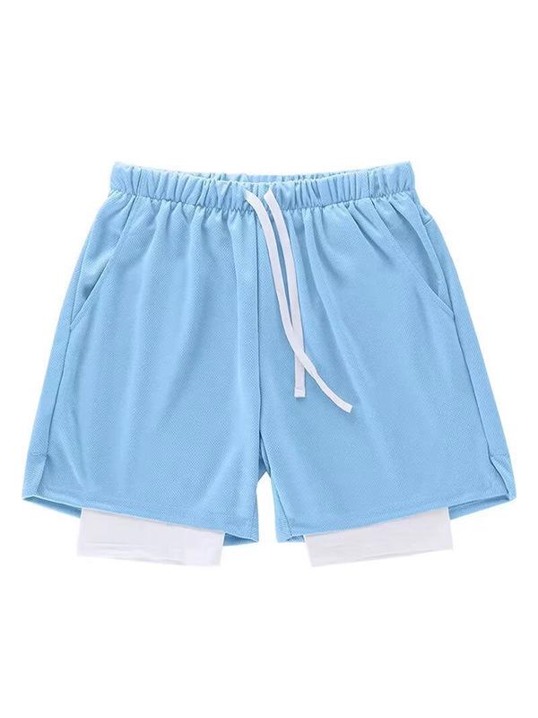 Men's Quick-Dry Breathable Two-in-One Fitness Shorts for Basketball & Running