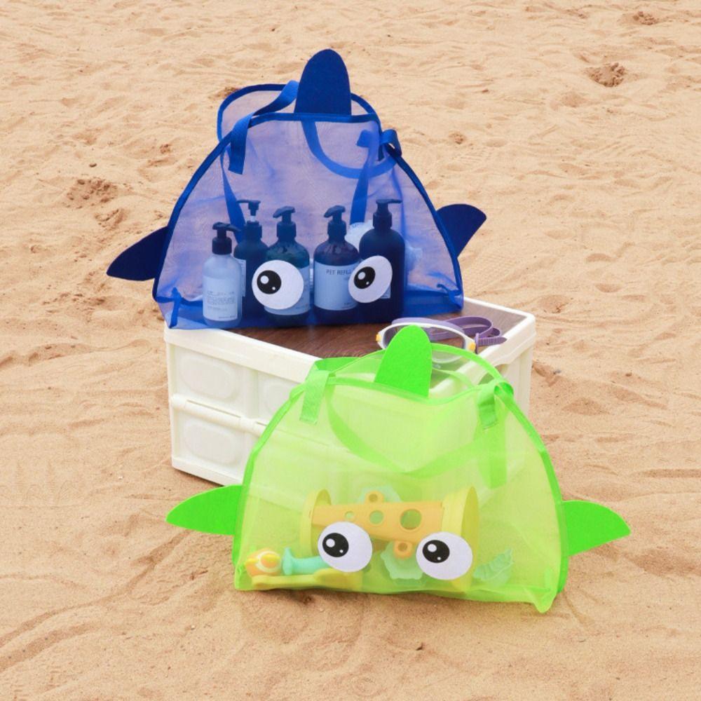 Large Capacity Summer Beach Bag Handheld Swim Toiletry Bag Mesh Bag Beach Travel Outdoor Sports