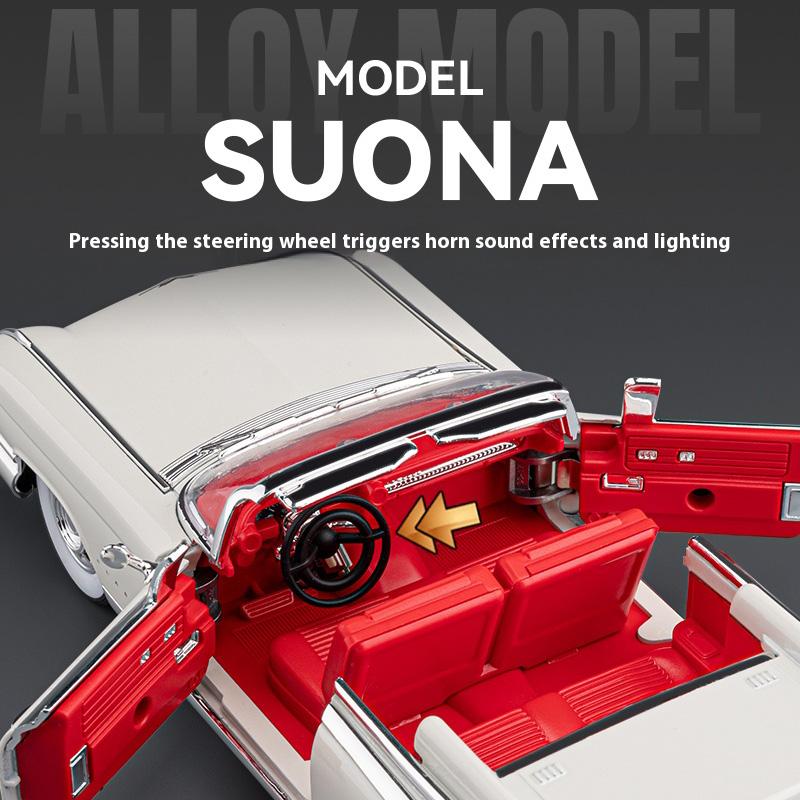 1/24 Retro Limousine Cadillac Big Rocket Alloy Model Car, Best Collection for Car Model Enthusiasts, Halloween Gift