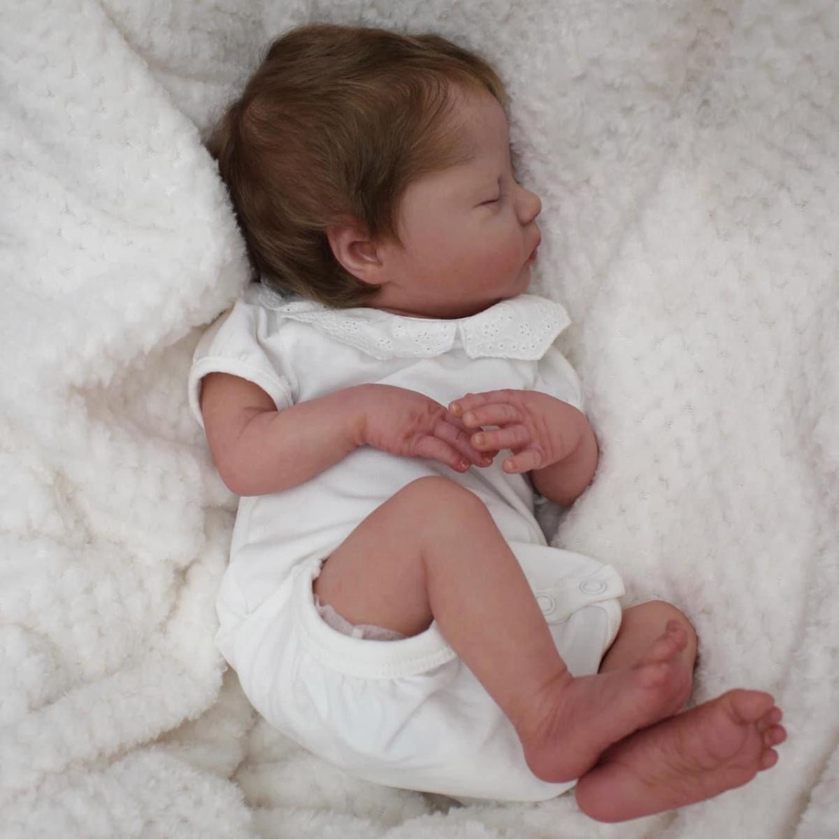 

NPK 45 см спящий реборн для новорожденных очень мягкая тканевая кукла мягкая игрушка реалистичная настоящая мягкая на ощупь 45cm