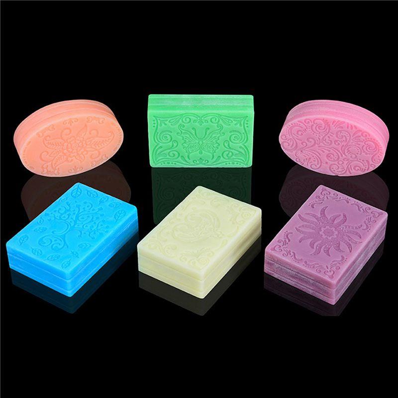 A84E-4X Silicone Soap Mold For Soap Making 3D 6 Forms Oval Rectangle Soap Mould Handmade Craft Flowers Soap Mold