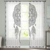 Black And White Dreamcatcher Sheer Curtain For Living Room Modern Voile Tulle Window Curtains For Bedroom Kitchen Drapes