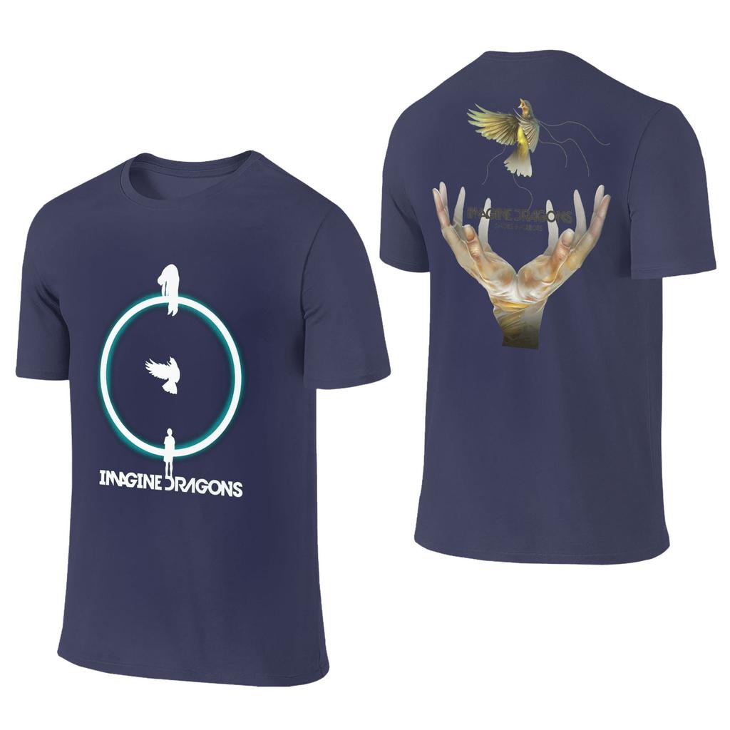 Imagine Dragons Band T-Shirt Man Loom Tour Streetwear Cotton T-Shirts Summer O Neck Novelty Tee Shirt Custom Logo Big Size Tops