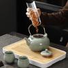 Ge Kiln Ice-Cracked Tea Pot, Household Tea Maker With Strainer, Large Capacity Ceramic Teapot, Chinese Cultural Tea Set, 920Ml