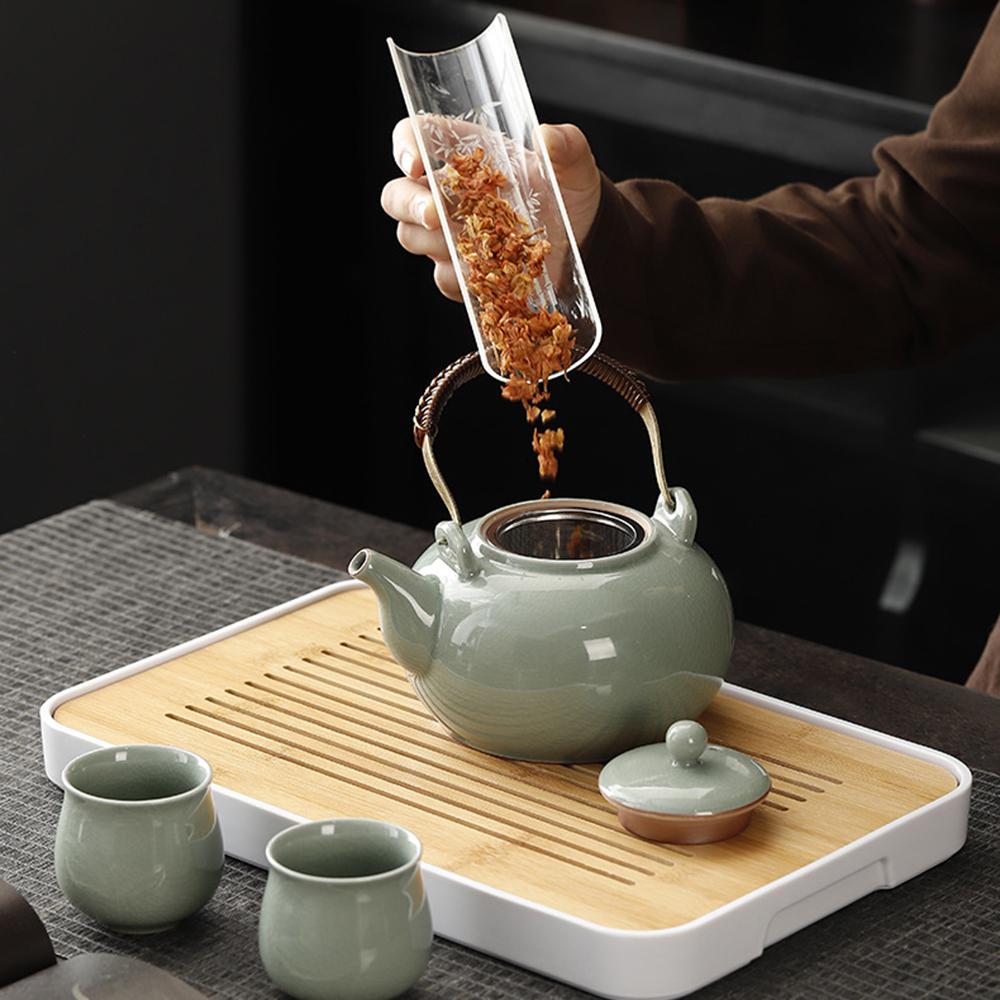 Ge Kiln Ice-Cracked Tea Pot, Household Tea Maker With Strainer, Large Capacity Ceramic Teapot, Chinese Cultural Tea Set, 920Ml