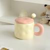 Cute High value Mug with Lid for Girls Office Coffee Cup Contrast Couple Cup