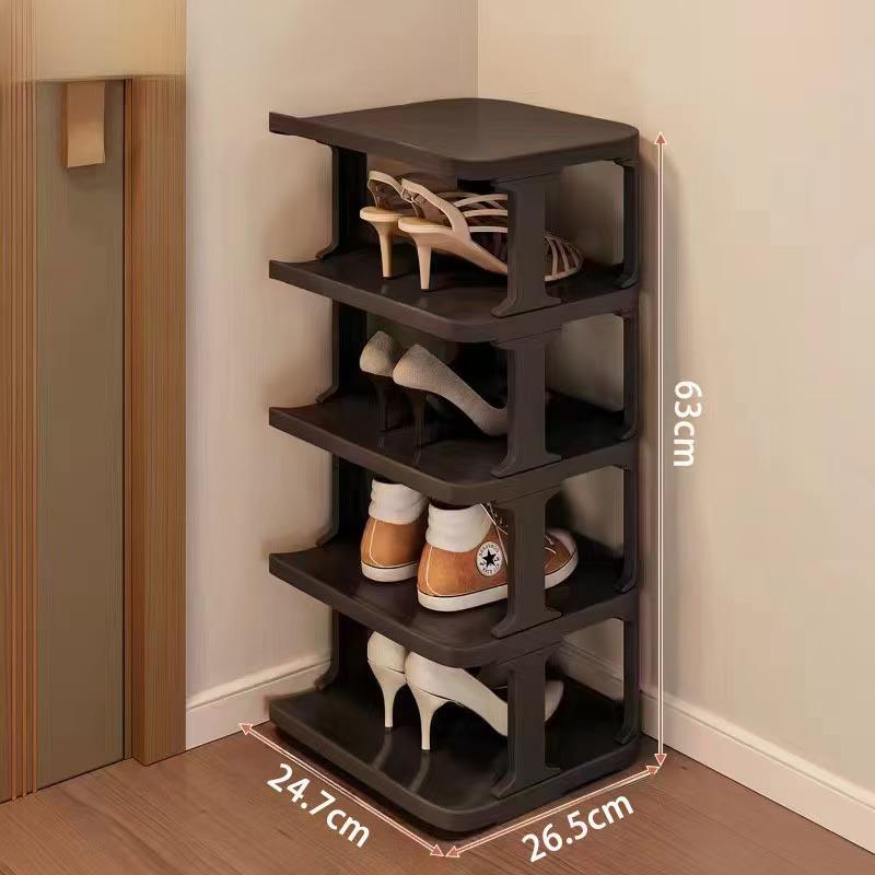 TikTok-Inspired Multi-Layer Plastic Shoe Rack: Space-Saving, Sturdy Shoe Cabinet for Doorways, Dorms, and Small Apartments