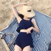 Conservative Knit Bikini Set Ruffle Trim Push Up High Waisted Boy Short Tummy Control Slimming Student Summer Beach Hot Spring Bathing Suit Swimwear
