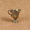 1 Pcs Antique Small Copperware Buddha Tea Set Mini Bucket Copper Teacup Brass Keychain Pendant Creative Home Decor Craft Gift