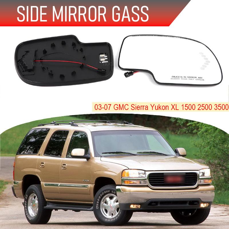 

For GMC Sierra Yukon XL 1500 2500 3500 03-07 Rearview Mirror Lenses Side Reflective Glass Lens Heated Heated right