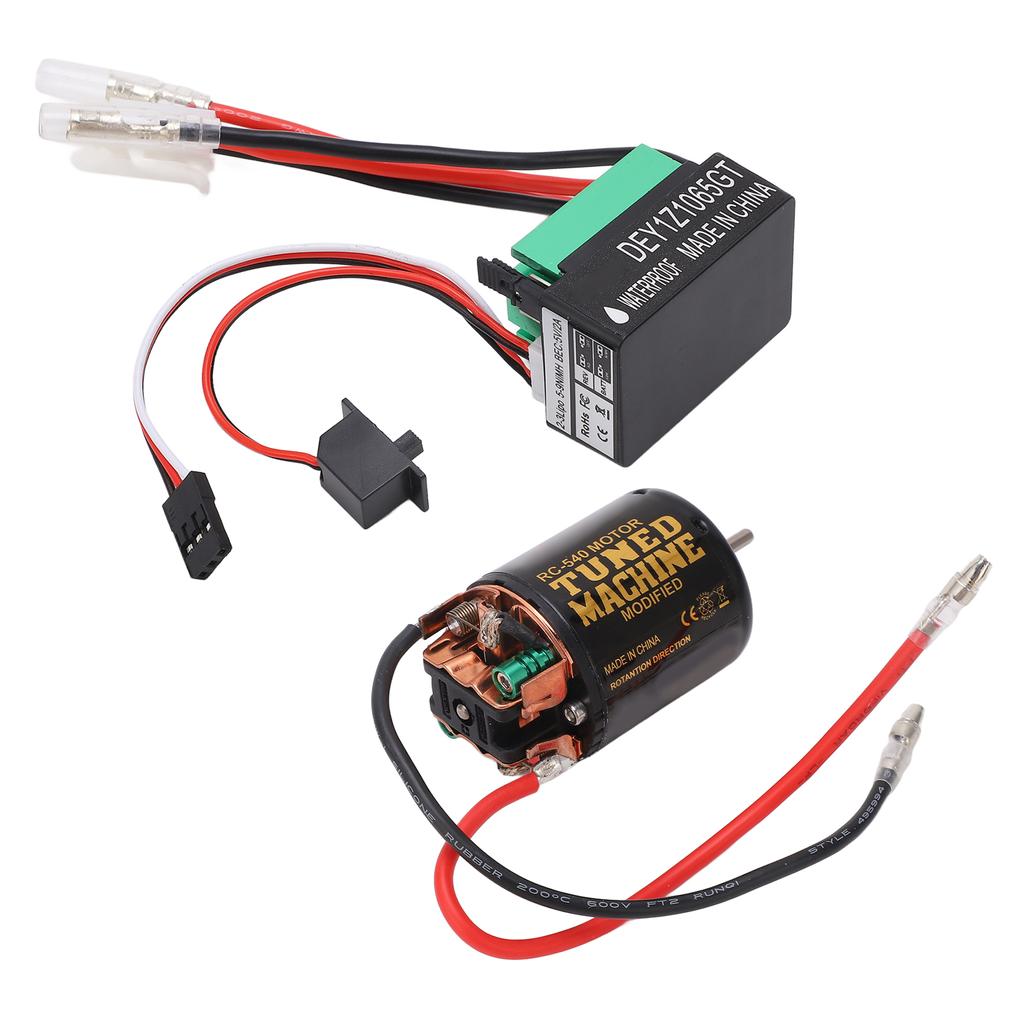 Black 540 Brushed Motor with Green 65A ESC Overheating Protection Large Torsion RC Car Parts 55T