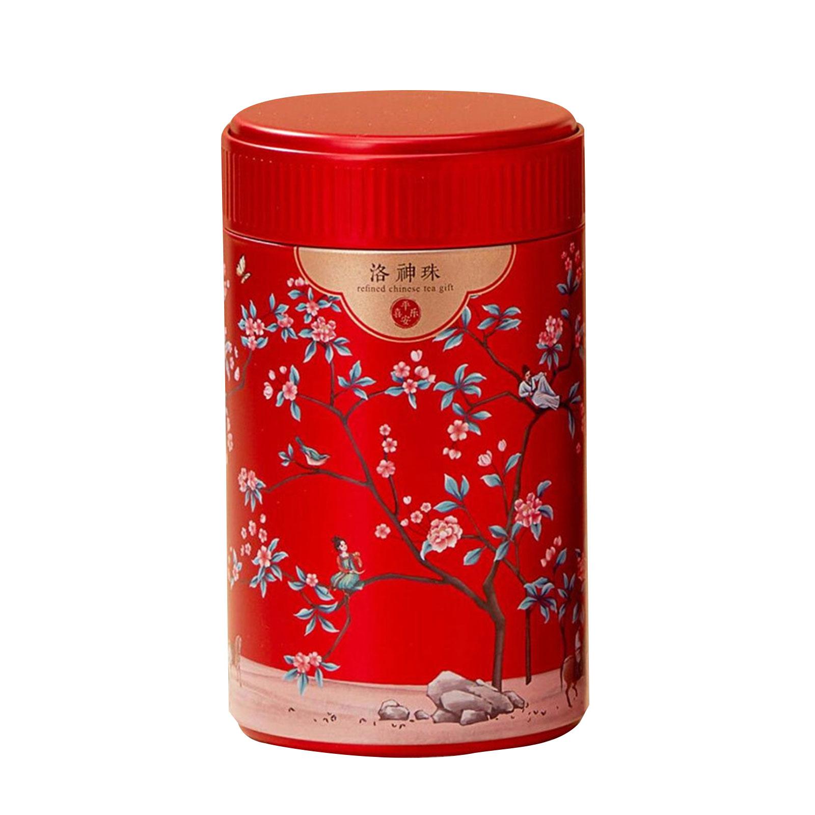 

Модная банка для чая, уникальная металлическая банка для чая, удобная емкость для хранения чая, прочная банка для чая в офисе с крышкой красный