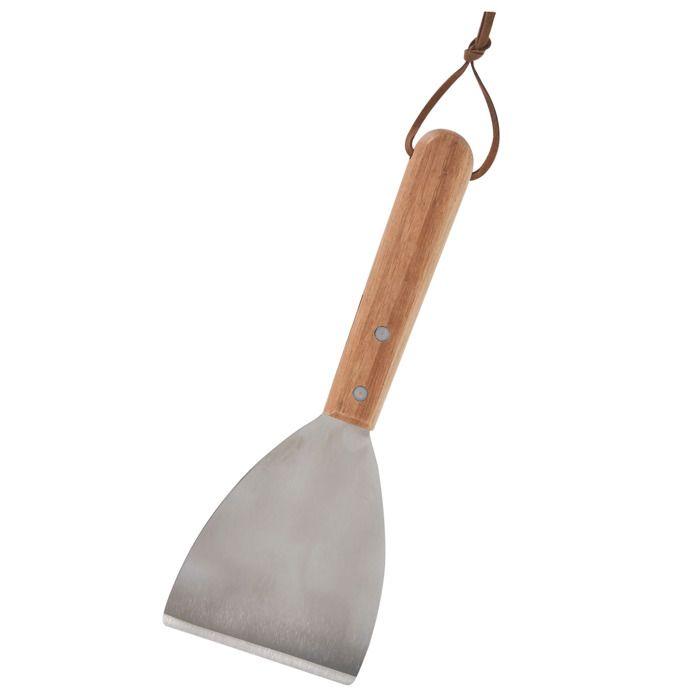 Spatule en acier inoxydable avec manche en bois 27 cm - BBQ