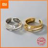 BF CLUB Silver Color Geometric Double CZ Rings For Women Men Simple Design Fashion Open Adjustable Handmade Couple Ring Gifts