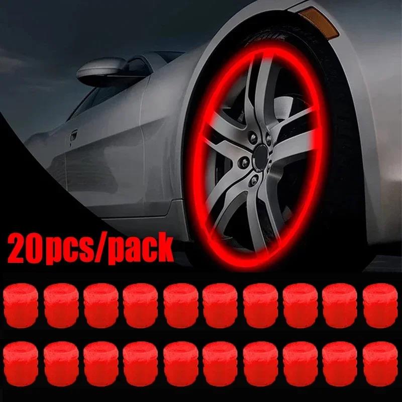 4/20PCS Luminous Car Tire Valve Cap Fluorescent Night Glowing Decor Motorcycle Bike Wheel Nozzle Dustproof Tyre Valve Stem Caps Stem Caps1