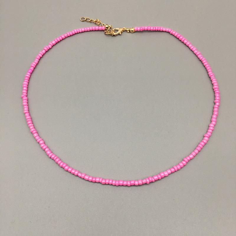 Bohemia Summer Classic Multicolor Rice Bead Chain Pendant Necklace for Women Fashion Charn Beach Collar Jewelry Gift Wholesale