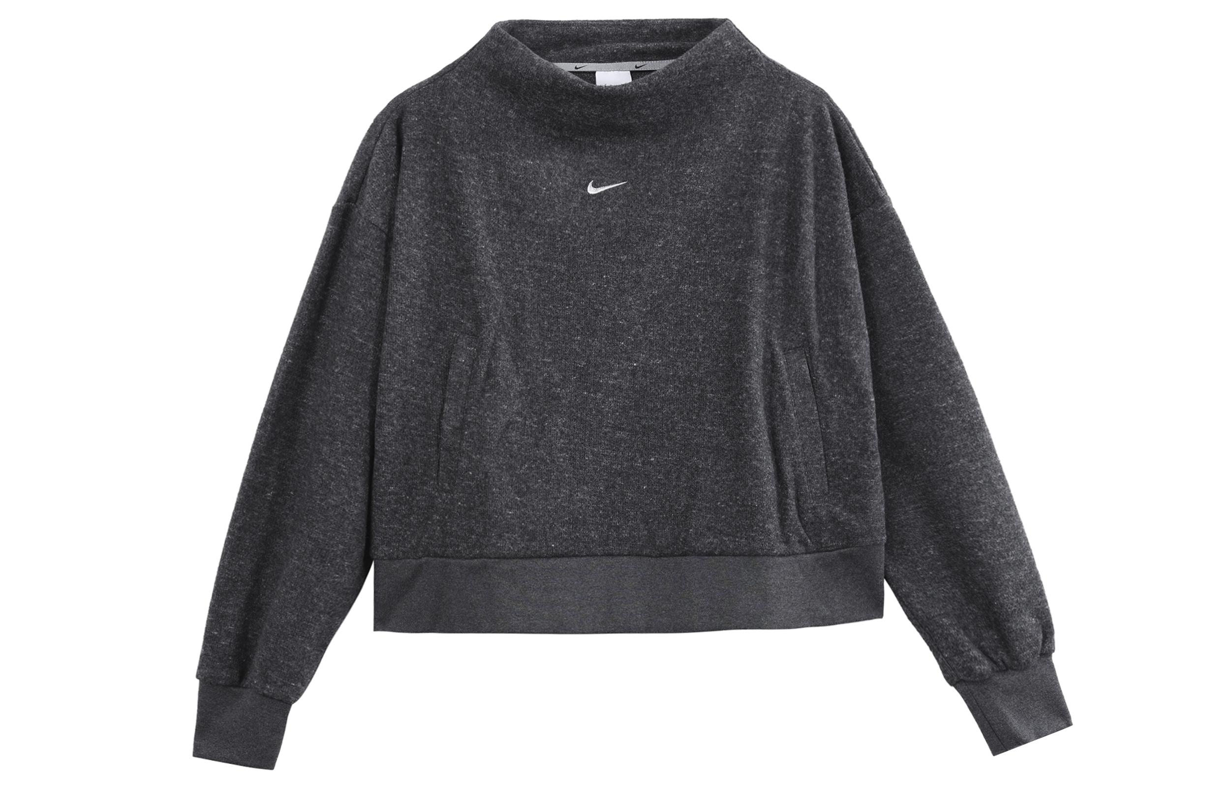 Nike Sweatshirts Women s Black Half Turtleneck Moderate Regular DQ6254-032 S