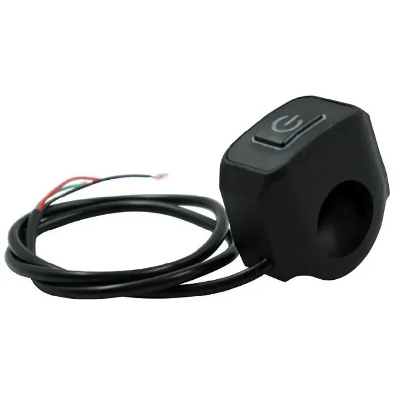 22mm Motorcycle Retrofit Switch Headlight Horn Control On/Off With LED Display Light Switch Button Handlebar Mount
