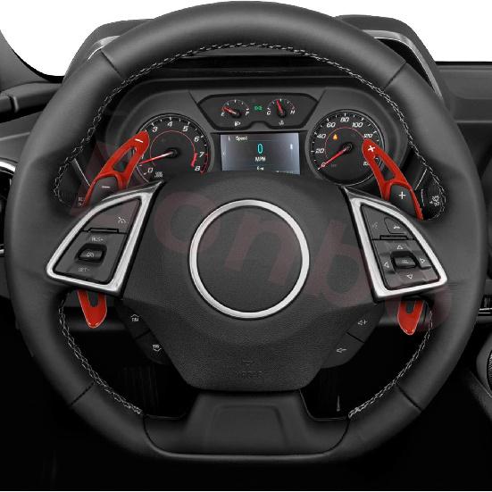 Red Aluminum Steering Paddle Shifter Extension Cover Trim Interior Accessories For Chevrolet Camaro 2016-, 2014- Chevrolet Corvette C7
