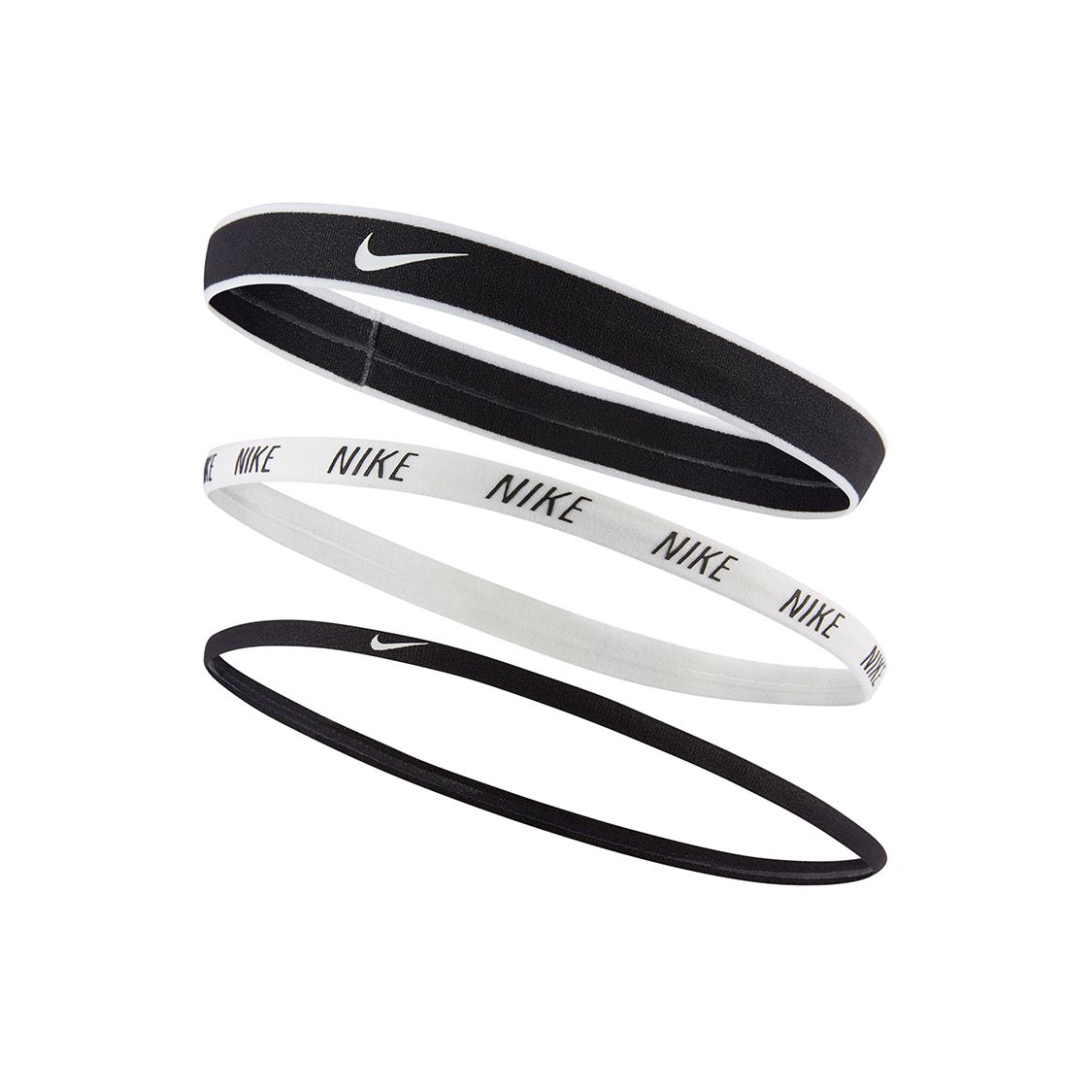Nike Mixed Width Headbands (3 Pack) Nylon Headbands Unisex accessories Black White AC4453-930 Basic Packaging-Box Not Included,3 Pack