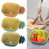 Kök Plast Ananasform Dubbel Avrinningskorg Frukt Grönsaker Tvätt Förvaringskorg Silar Förtjockat Tvättverktyg