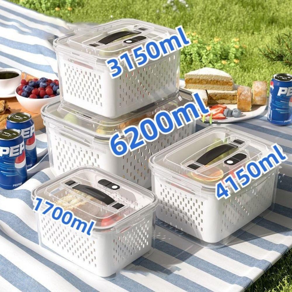 800/1700/3150ML Double-layer Storage Box Large Capacity Fridge Freezer Box
