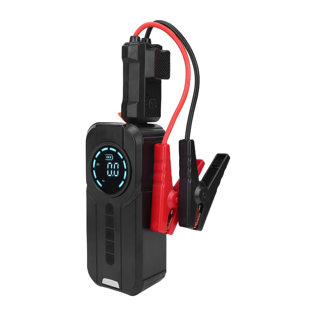 Car Jump Starter Portable Air Compressor 10000mAh with Pressure Display Emergency Lighting Cordless Tire Inflator for