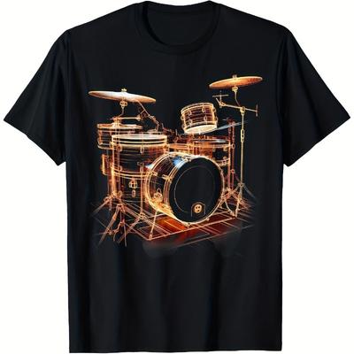 Unisexs Drum Group Percussionist Pattern Tshirt Summer New Casual Harajuku Style Unisexs Tshirt