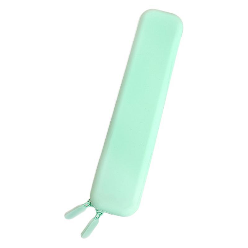 Silicone Pencil Case Compact Student Pencil Bag Simple Color Pen Holder Premium Stationery Storage Bag For Back To School Gift