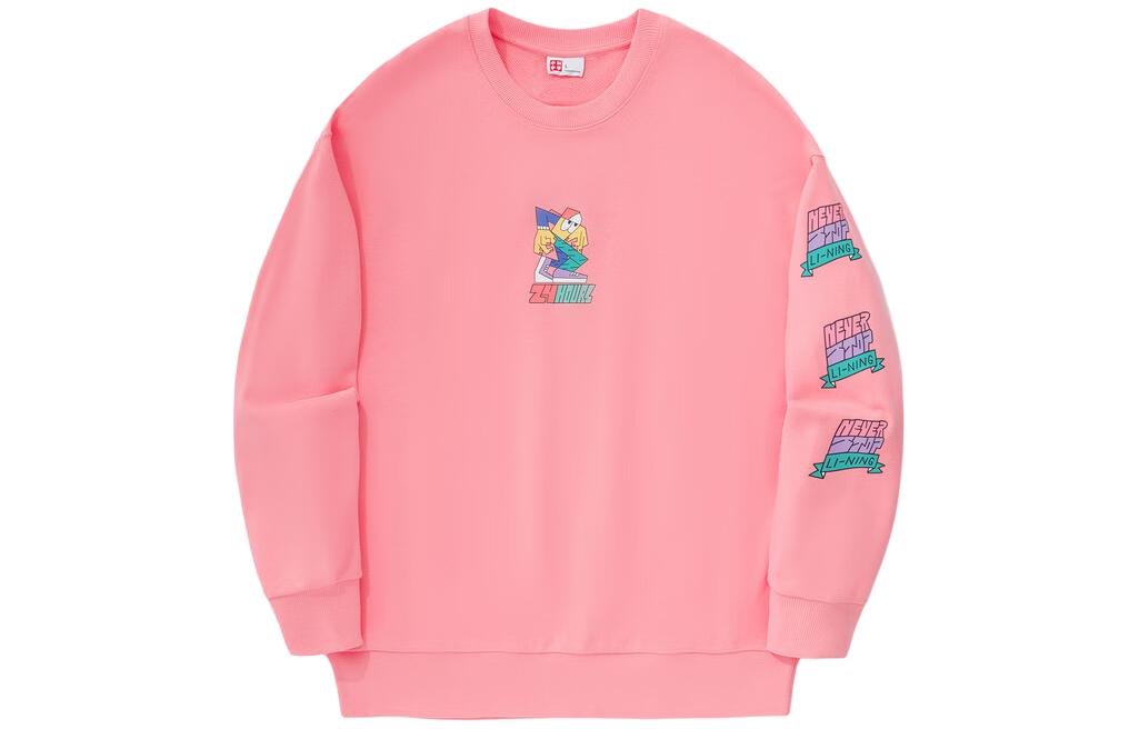 Li Ning x Pablo Ientile Sweatshirt Unisex Peach Rouge Pink AWDU319-3 L