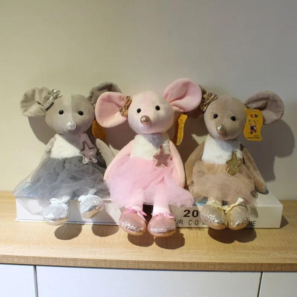 

Stuffed Animal Ballet Mouse Plush Home Decor Stuffed Mouse Dressing Mouse Dolls Birthday Gifts Brown 21cm