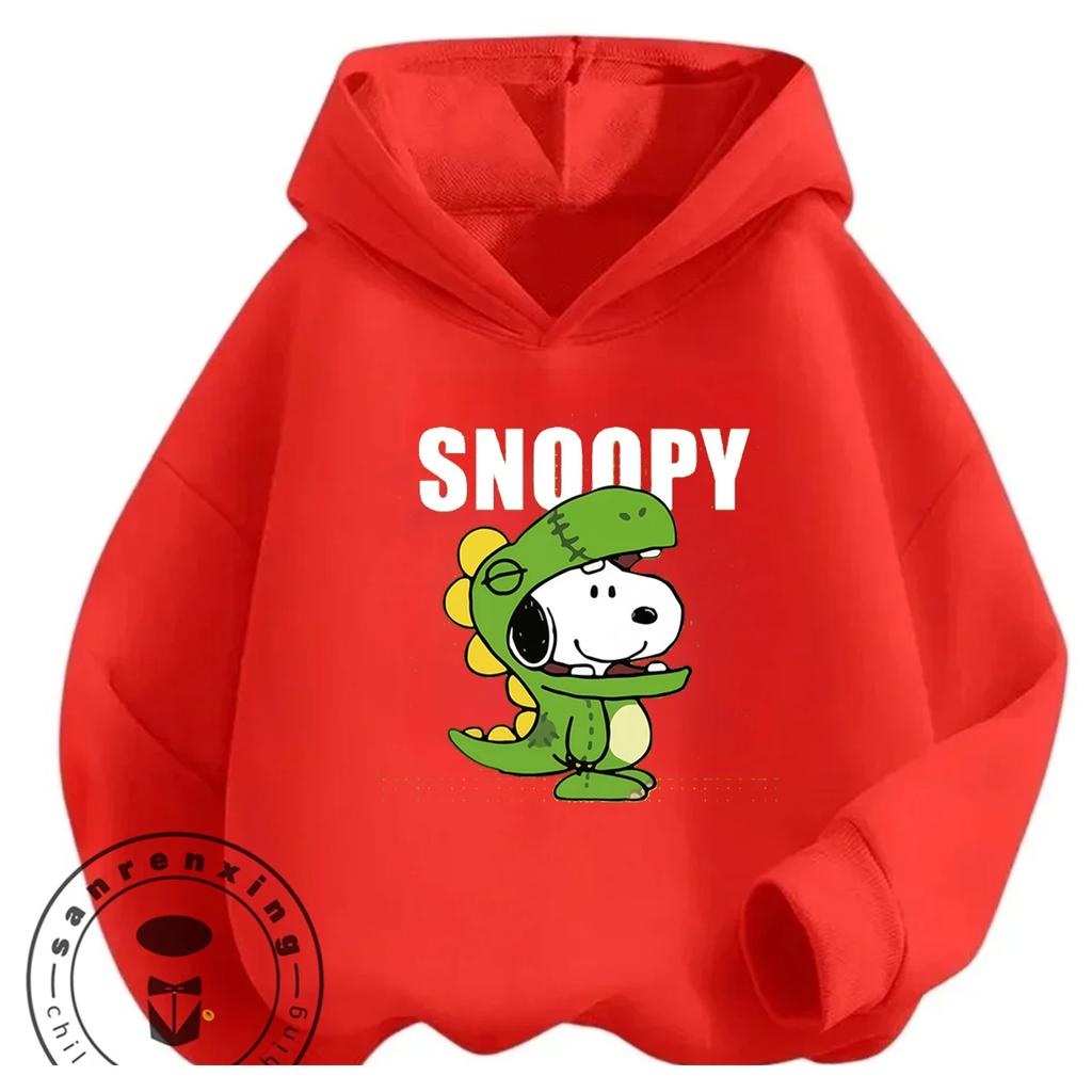New Autumn Kawaii Hooded Sweatshirt Cute Cartoon Casual Street Style Kids Hoodie Snoopy Boys Girls