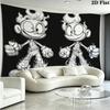 2D Black & White Characters Pattern Home Decor Tapestry, Wall Hanging, Decorative RV Wall Cloth.MGT0918012