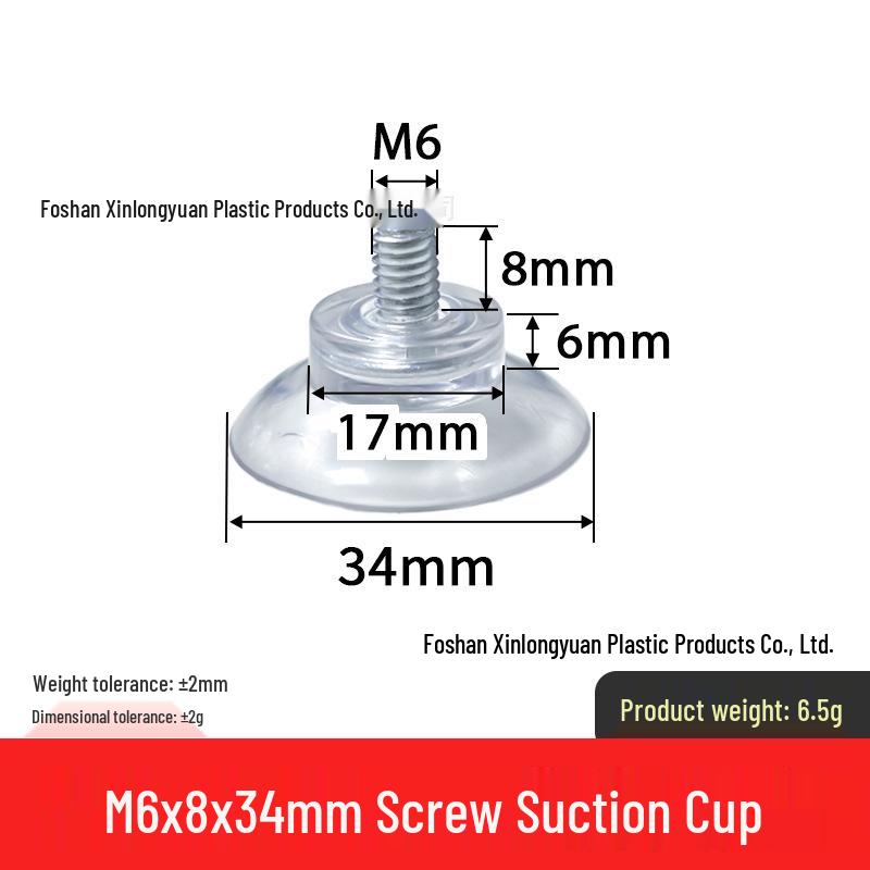 M4-M8 Transparente PVC-Saugnapf mit Gewindestange