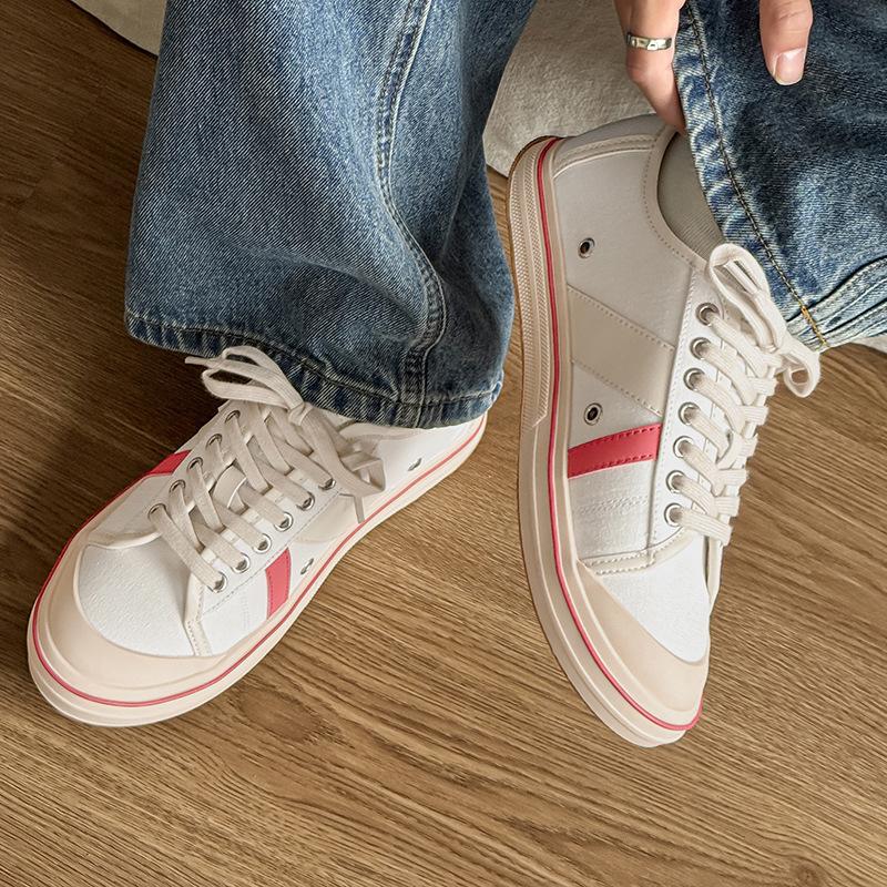 Retro canvas shoes summer new light soft sole breathable color matching lace-up sports shoes