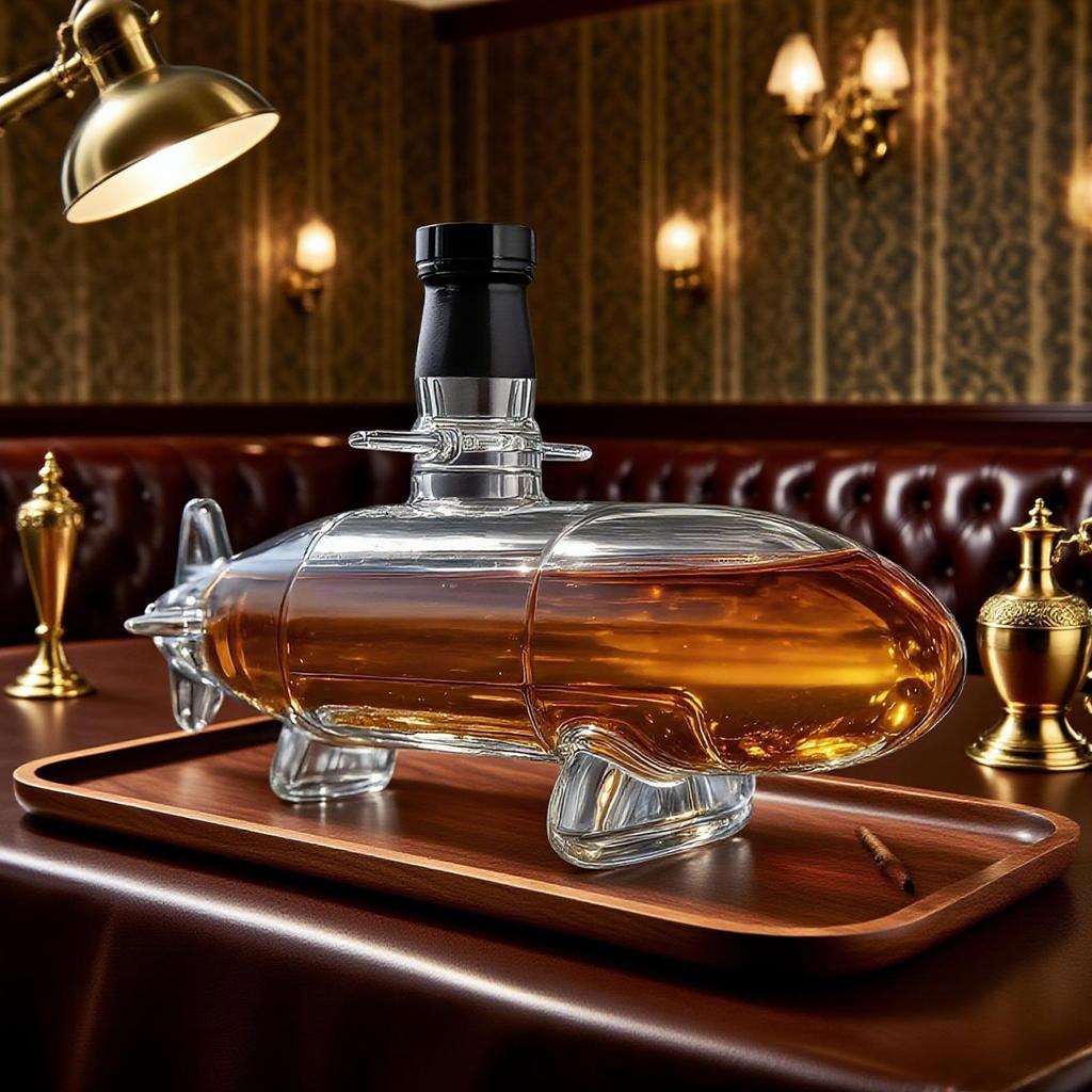 U-Boot Whiskey Karaffe Rotwein Whiskey Likör Glasflasche U-Boot Form Whiskey Karaffe Flaschen für Party Bar