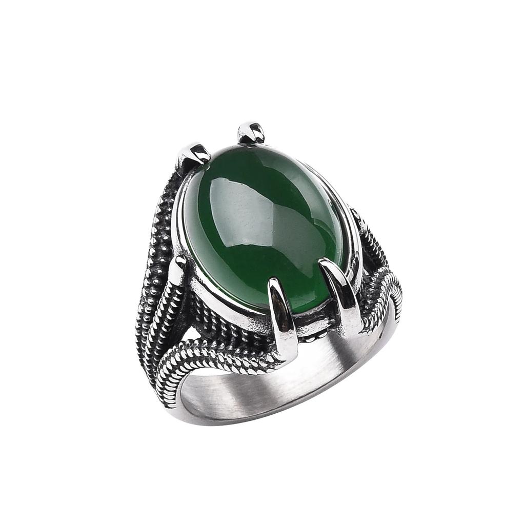 Men's Trend High Quality 316LStainless Steel Onyx Claw Rings Classic Vintage Fashion  Products