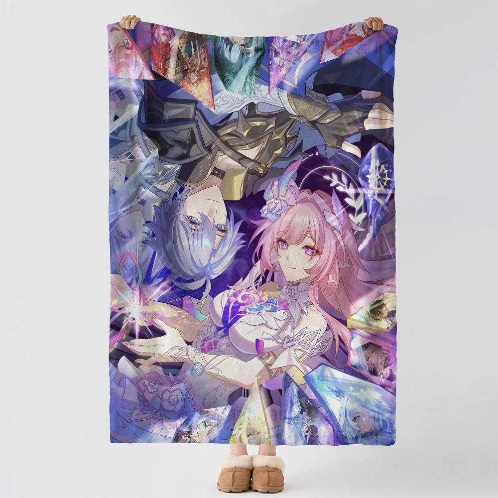 game H-Honkai Impact-T Throw Thick Comfort Flannel Quilt, Multi-scene Use Indoor Outdoor Daily Nap