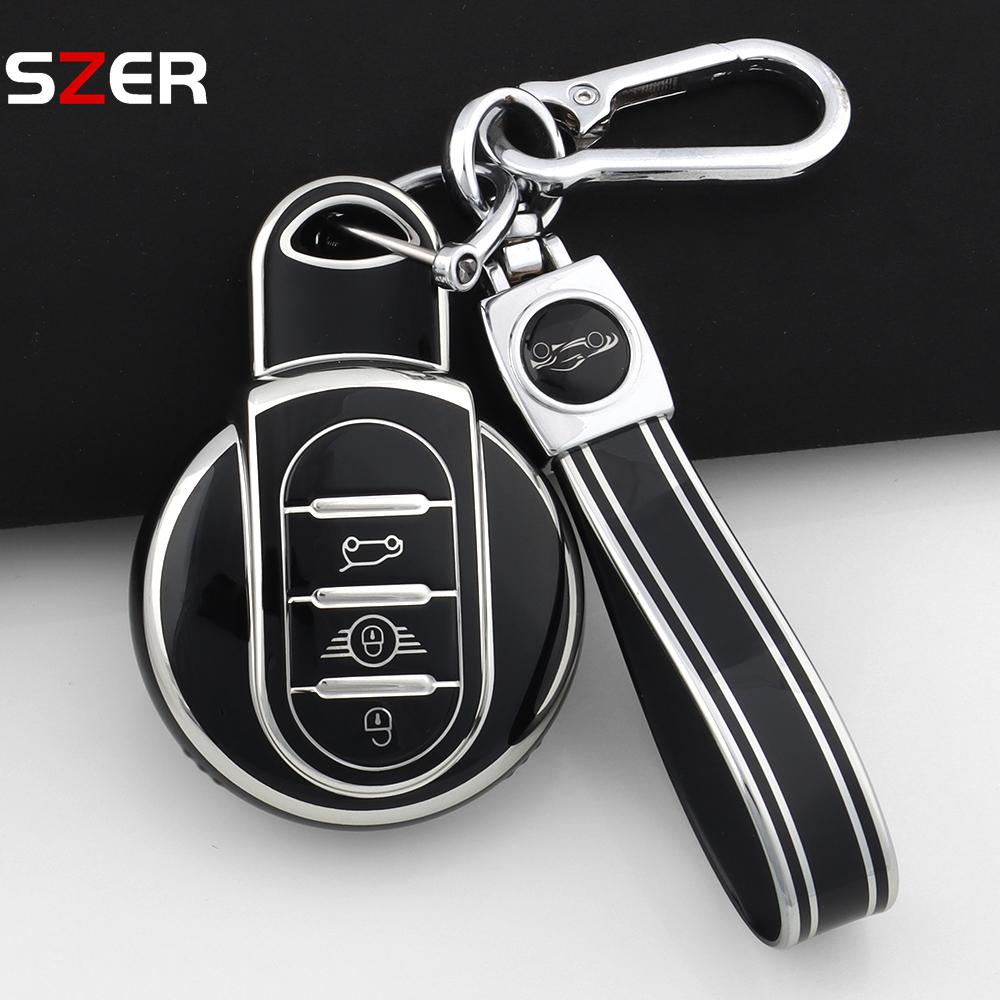 For Bmw Mini Cooper S One Jcw F54 F55 F56 F57 F60 Clubman Countryman Auto New Tpu Key Fob Case Cover Protection Fob Keychain