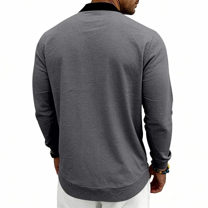 Herren Einfarbige Baseballkragenjacke Lässige Reißverschluss-Bomberjacke Leichter Streetwear-Mantel für Frühling Herbst