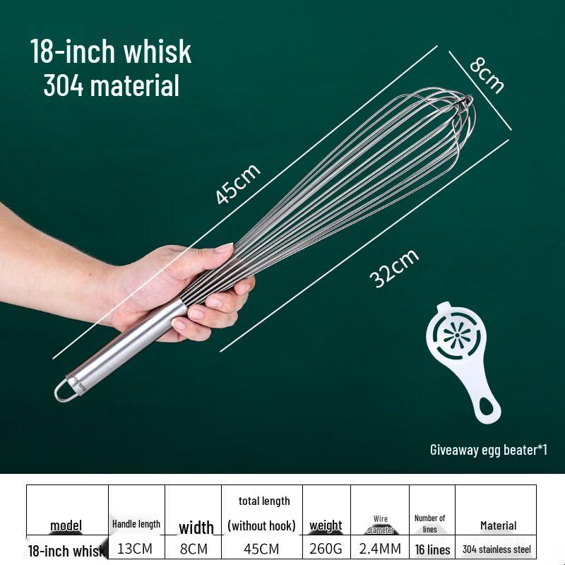 

Ruhan 304 Stainless Steel Manual Whisk (4-Pack)