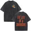 The Life of A Showgirl Album Merch Tshirts Fan Gifts Mens Women Clothing Vintage Washed Cotton Oversized Short Sleeve T Shirts