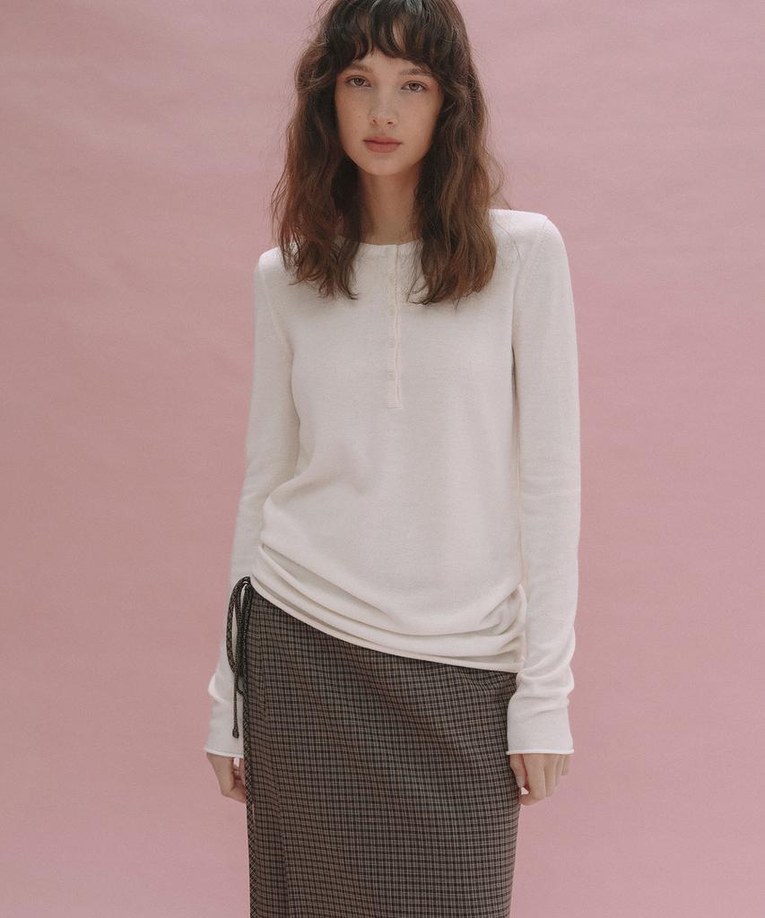 ANDNEEDS Glen Wool Long Knit (Ivory)