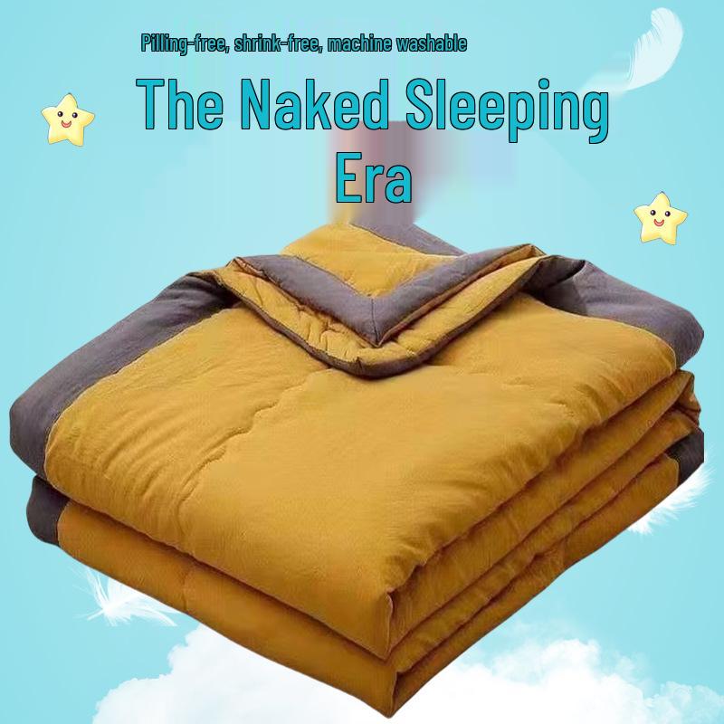 Machine-Washable Cotton Quilt – Cool, Lightweight Summer Quilt for Kids and Dorms, Single/Double, Suitable for Spring to Autumn.