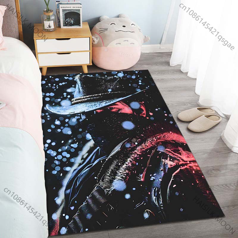 New product Cowboy in Snowy Night Carpet for Living Room Bedroom Bedside Floor Mat Cloakroom Children Playing Mat Area Rug