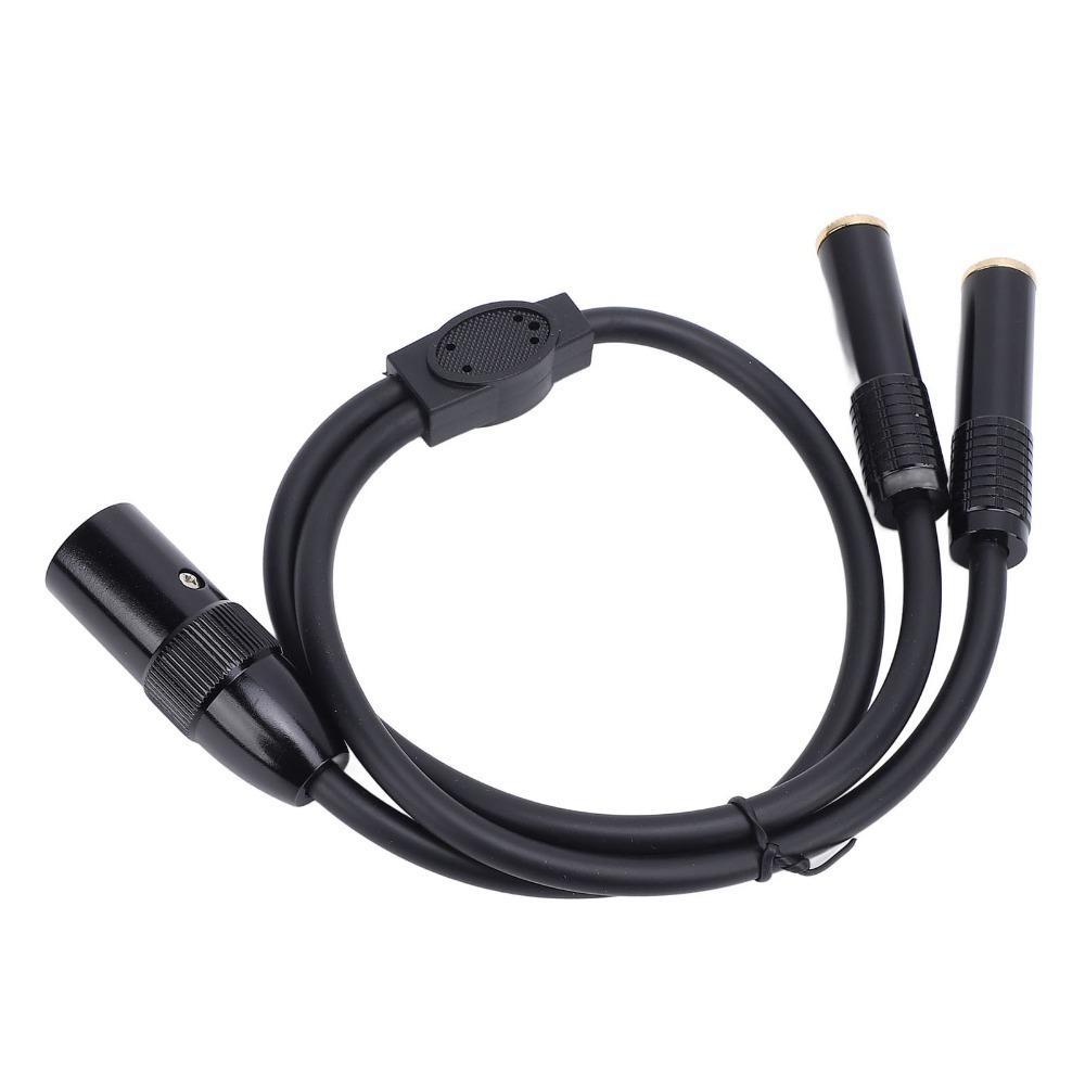 Plug and Play 3Pin XLR Male to Dual 6.35mm Female Gold Plated Stereo Converter Cable  Amplifier