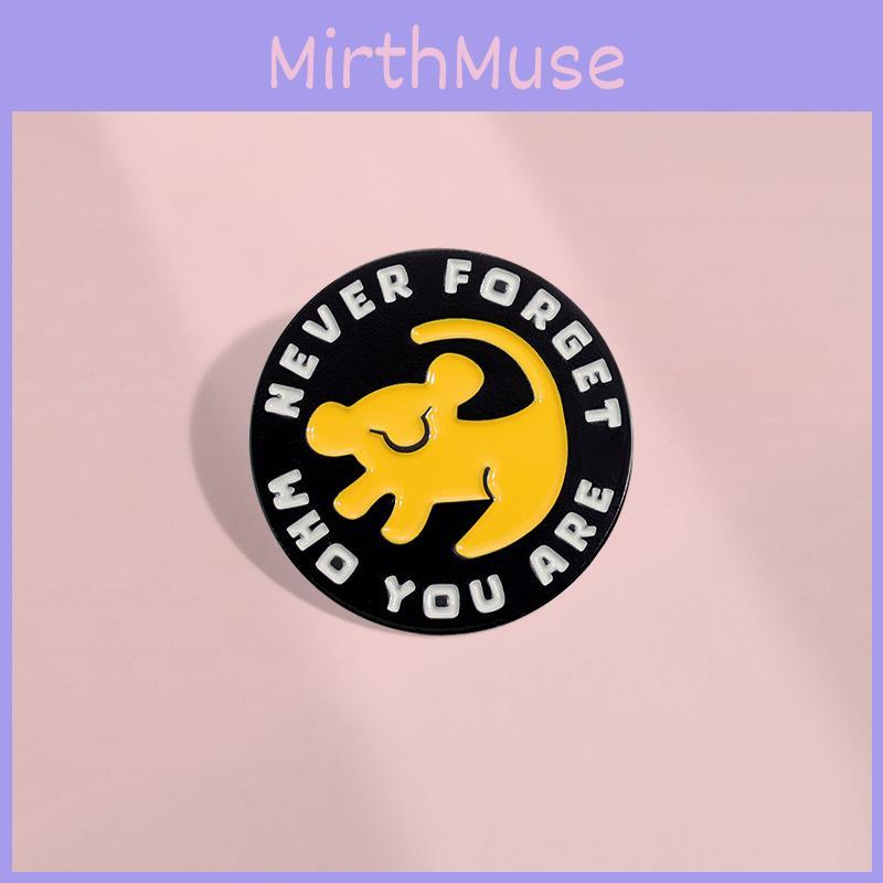 Stylish And Fun Geometric Round Never Forget Who You Are Cartoon Dog Metal Pin